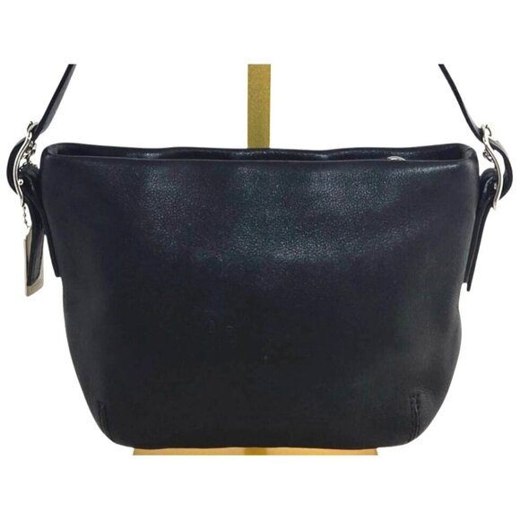 Vintage Coach Legacy Mini Dufflette Soft Black Leather Bag with Metal Hangtag - Picture 2 of 11